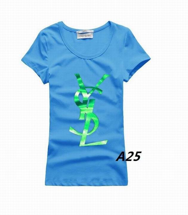 YSL short round collar T woman S-XL-209
